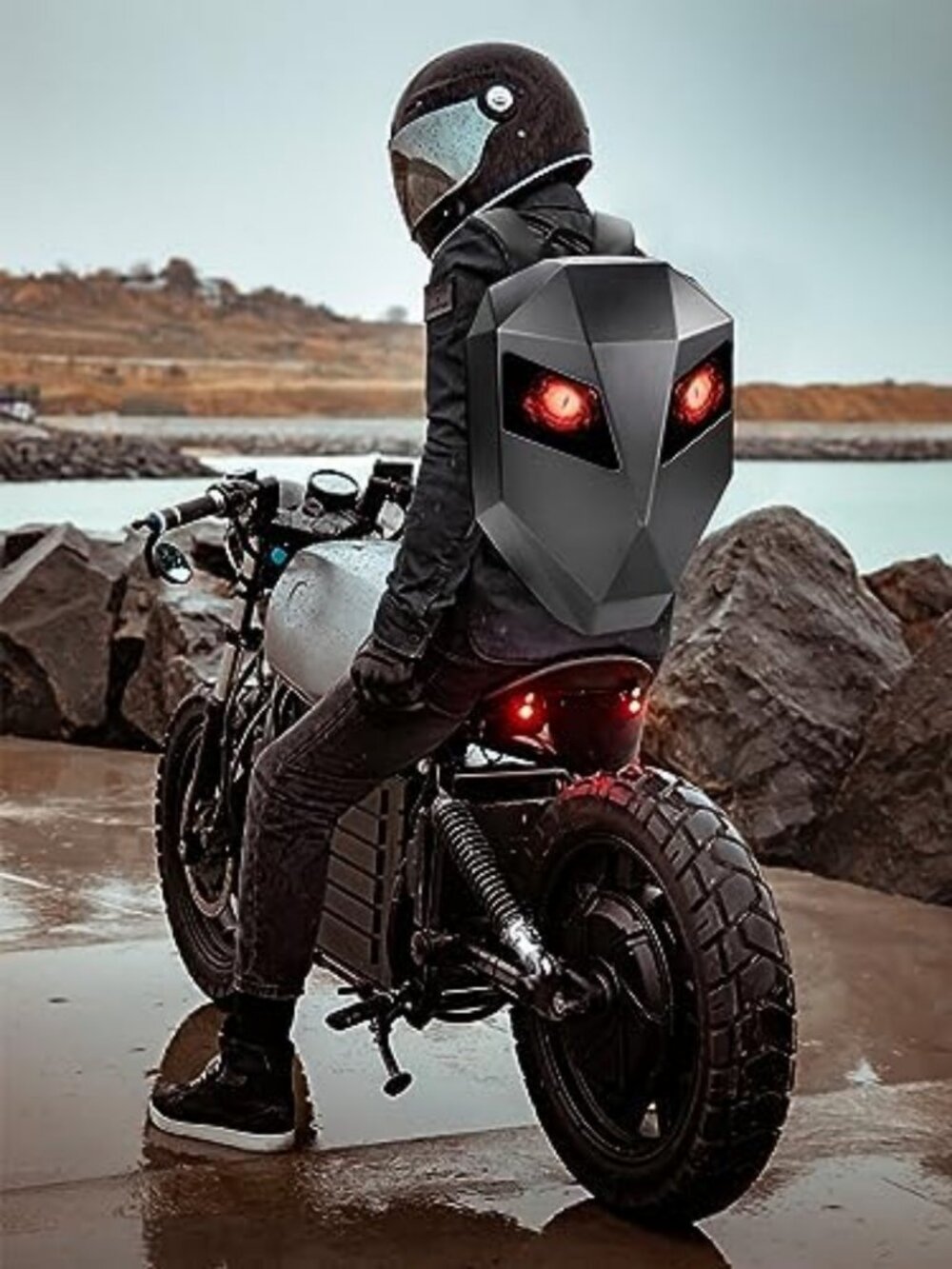 LED Motorcycle Backpack with App Control, Programmable Color Display, Waterproof - Picture 2 of 6
